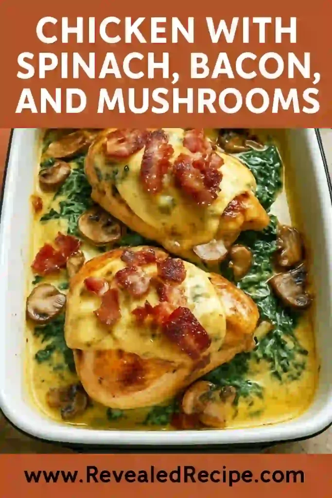 Smothered Chicken with Creamed Spinach, Bacon & Mushrooms: A Rich One-Dish Wonder 2 pinterest pin 2