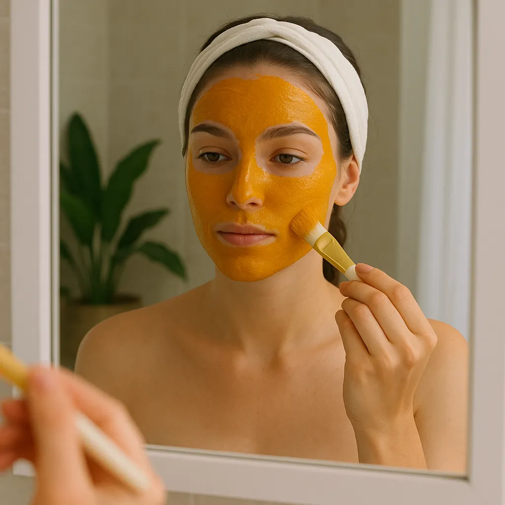 DIY Turmeric Face Mask for Glowing Skin: The Complete Science-Backed Guide 18 Process image showing proper application of turmeric face mask