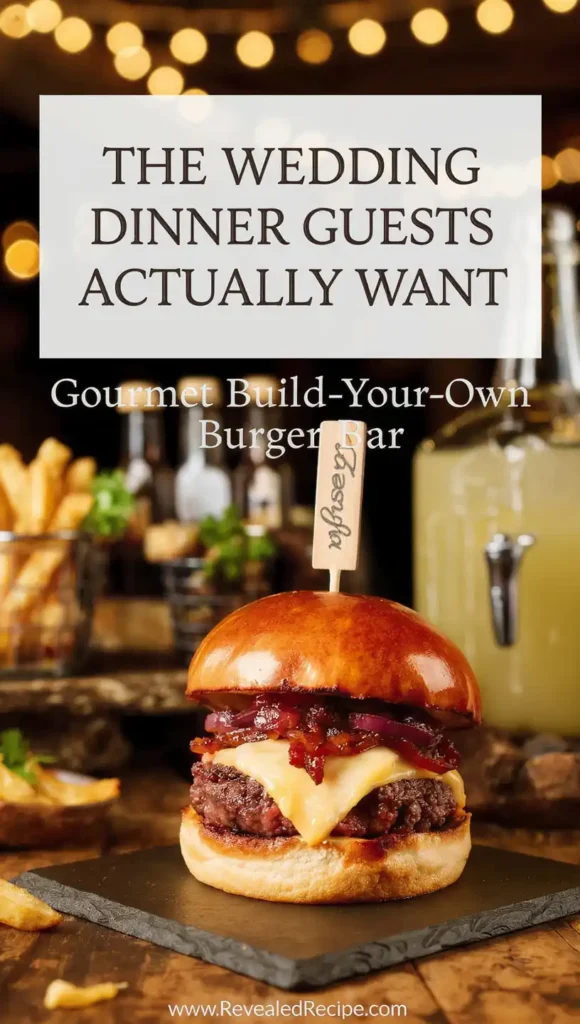 24 Fast Food Wedding Catering Ideas: Gourmet DIY Recipes & Cost-Effective Menu Planning 9 wedding burger bar 1