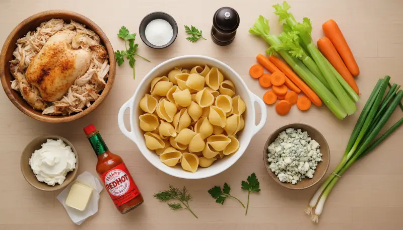 Creamy Buffalo Chicken Stuffed Shells ingredients