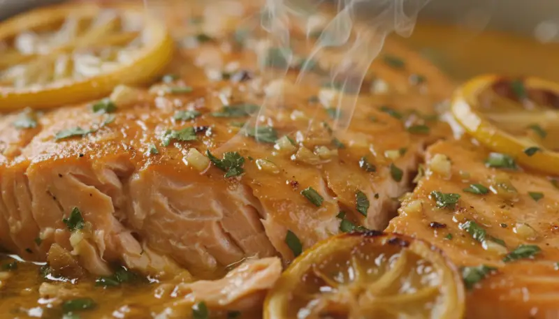 Garlic Butter Salmon detail