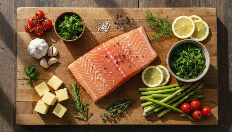 Garlic Butter Salmon ingredients