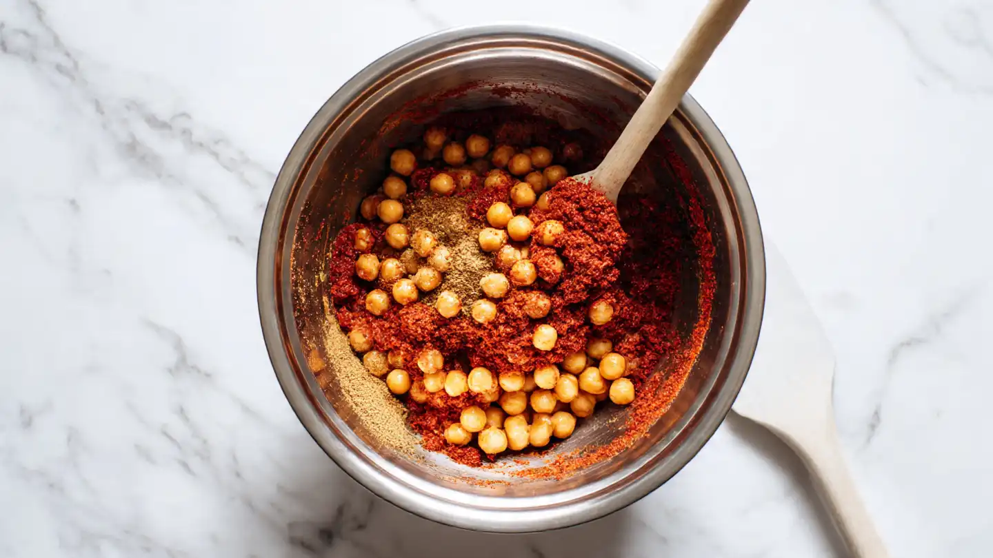 harissa chickpea bowls step1