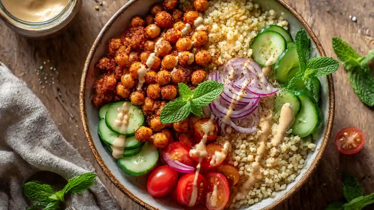 harissa chickpea bowls step3