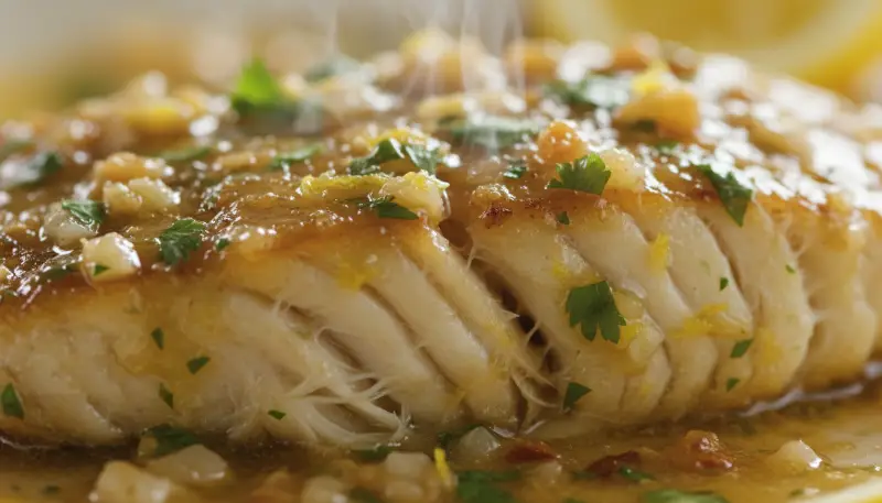 Lemon Garlic Tilapia detail