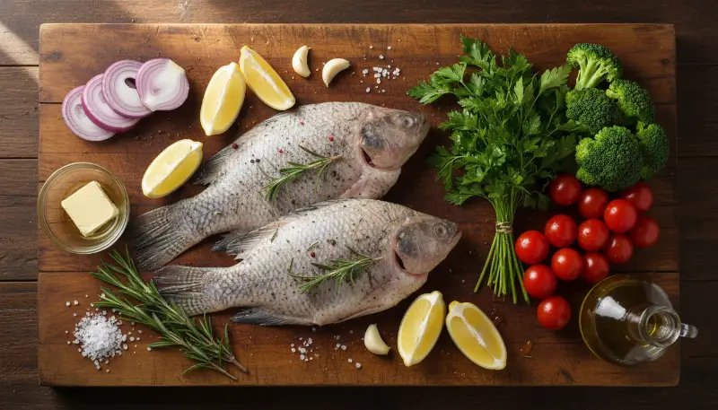 Lemon Garlic Tilapia ingredients