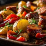 Sheet Pan Sausage Peppers Potatoes: Easy One-Pan Dinner in 35 Minutes 5 sheet pan sausage peppers potatoes featured