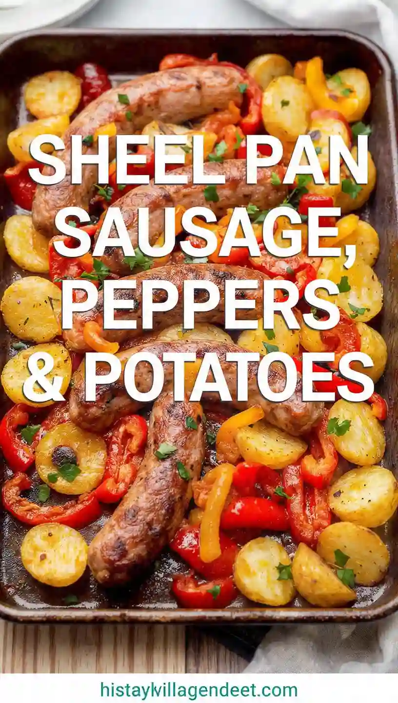 Sheet Pan Sausage Peppers Potatoes: Easy One-Pan Dinner in 35 Minutes 4 sheet pan sausage peppers potatoes pin