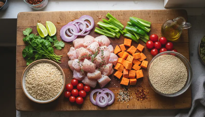 Healthy Chicken Sweet Potato Rice Bowl 1