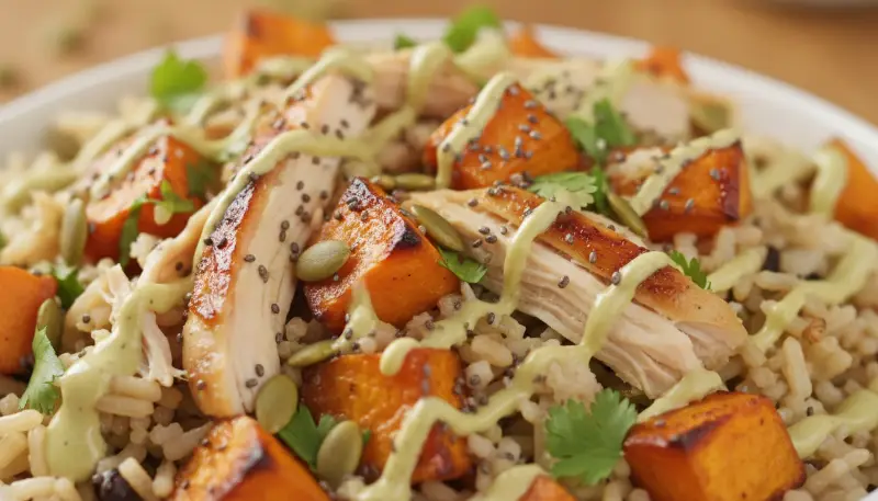 Healthy Chicken Sweet Potato Rice Bowl 2