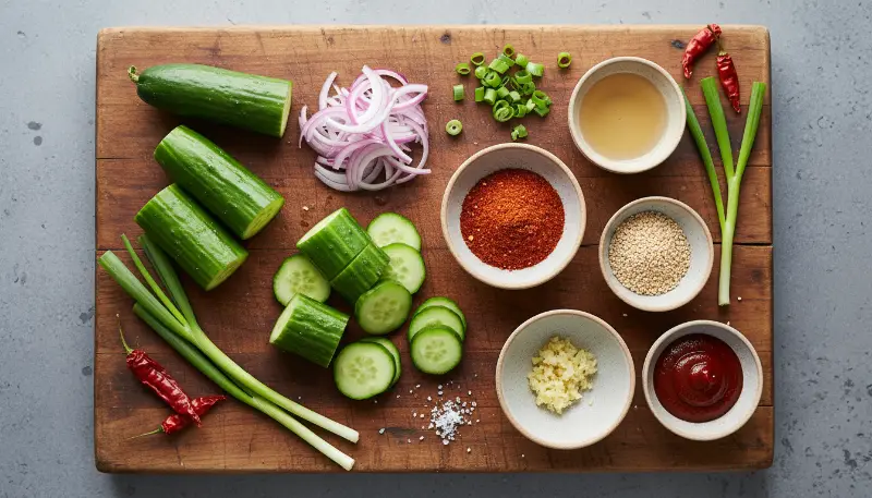 Quick Spicy Korean Cucumber Salad 1