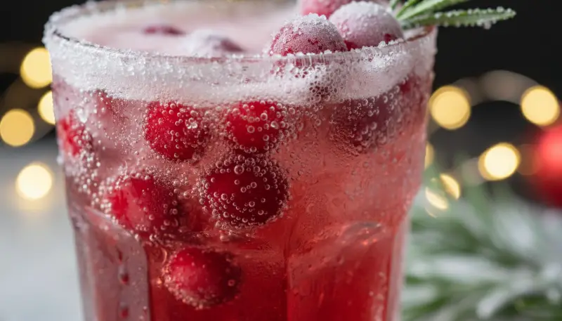 Sparkling Cranberry Holiday Mocktail 2
