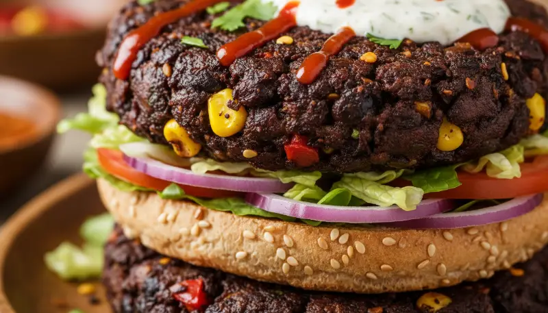 Spicy Black Bean Burgers Vegan Low Calorie 2