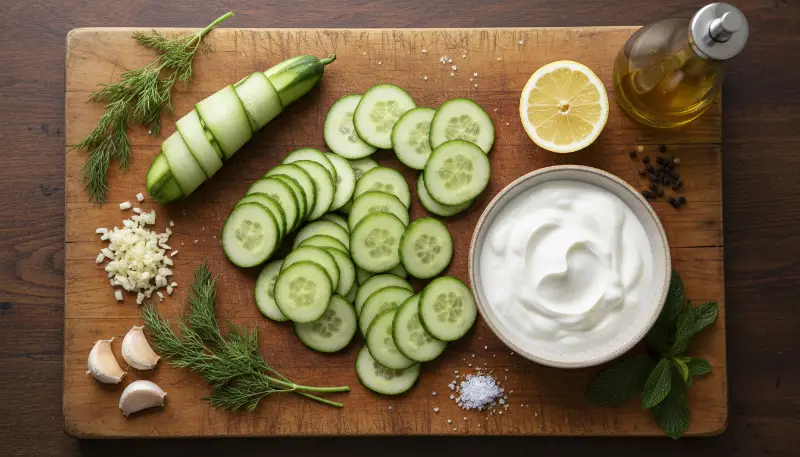 TZATZIKI INSPIRED CUCUMBER SALAD. 1