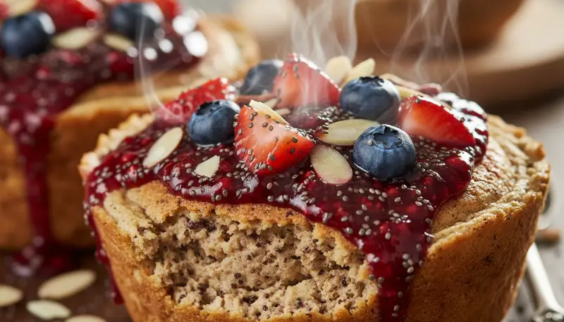 Baked Protein Pancake Bowls detail