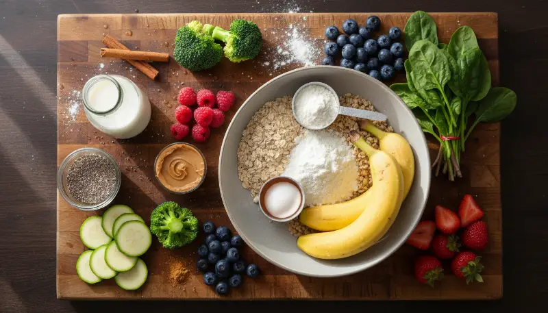 Baked Protein Pancake Bowls ingredients