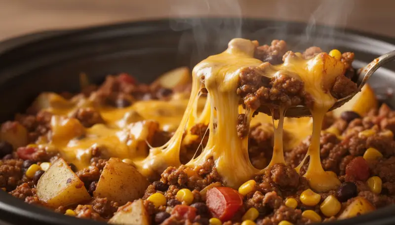 Cozy Slow Cooker Cowboy Casserole ingredients