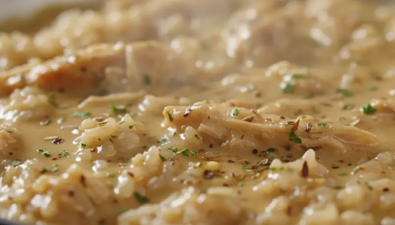Creamy Smothered Chicken and Rice detail