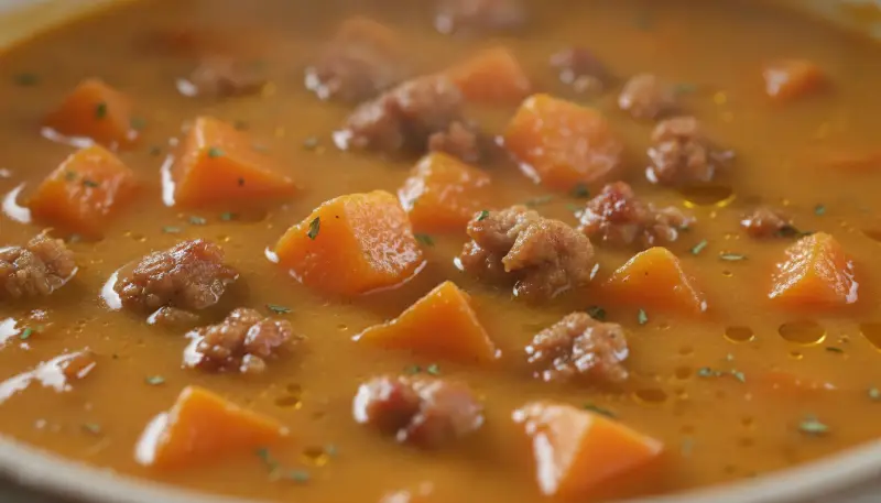 Creamy Sweet Potato and Sausage Soup Recipe ingredients