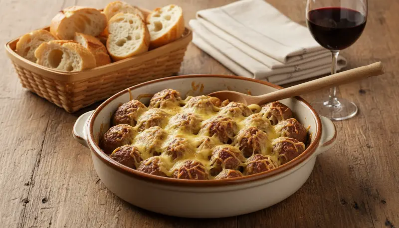 Crock Pot French Onion Meatballs detail