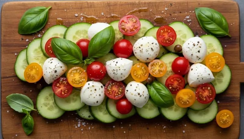 easy cucumber caprese salad 1