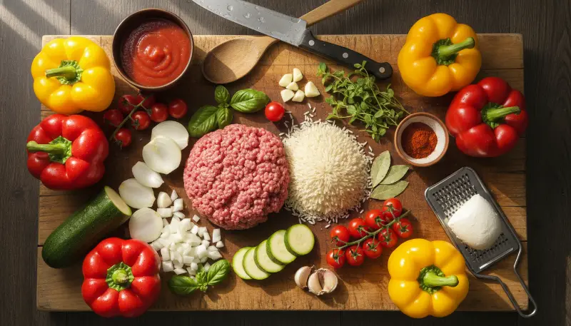 EASY STUFFED BELL PEPPERS ingredients