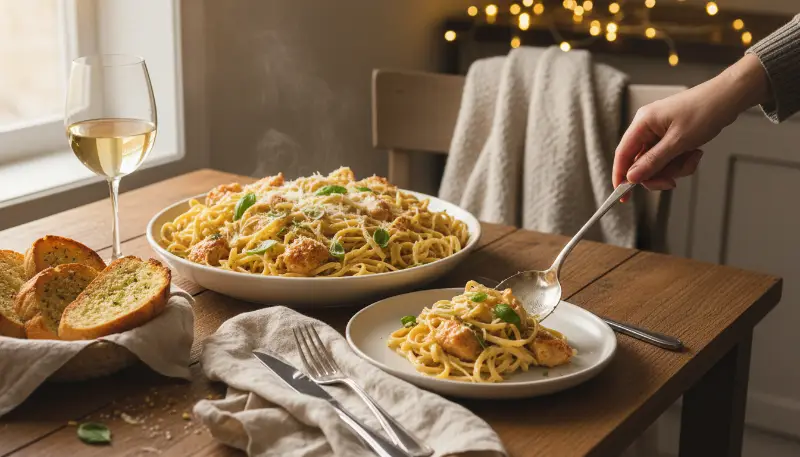 Parmesan Chicken Pasta detail