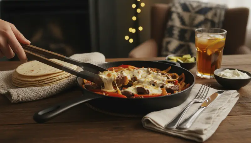 The Ultimate One-Pan Queso Steak Fajita Skillet: Easy Weeknight Tex-Mex Perfection 2 Queso Steak Fajita Skillet detail