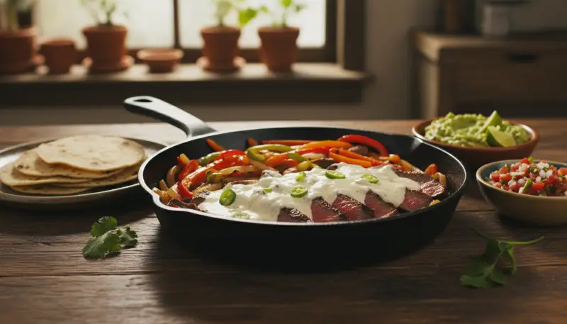 Queso Steak Fajita Skillet featured-hero
