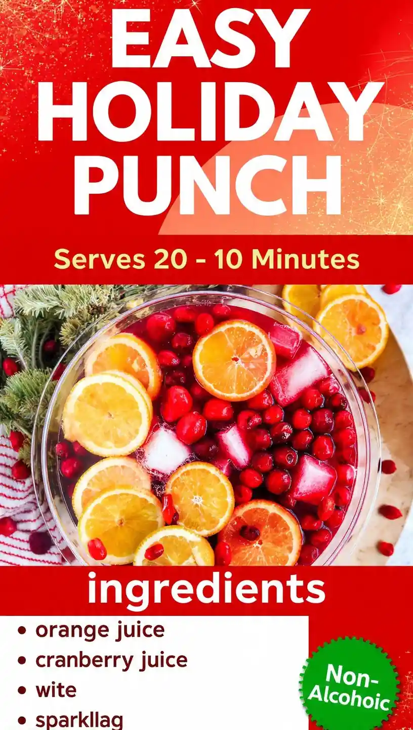 Holiday Punch Recipes | Easy Christmas Punch 13 vertical pinterest pin composition 2 3 ratio top