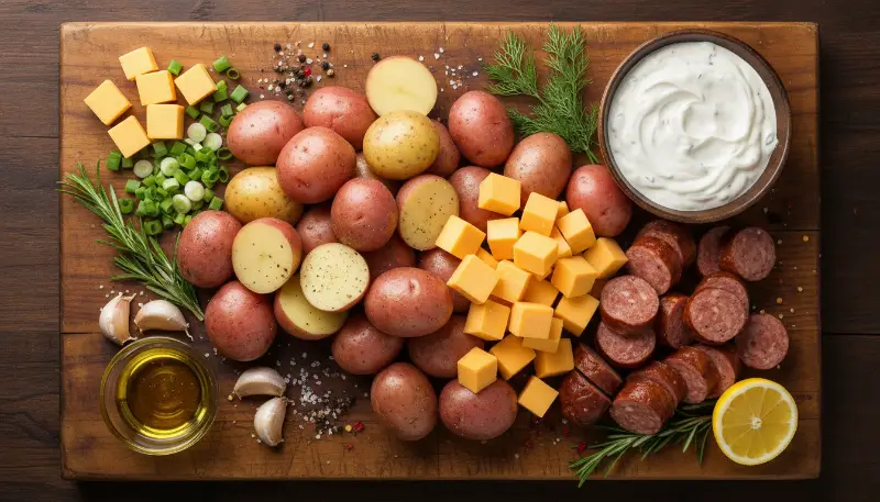 Cheesy Ranch Potatoes and Smoked Sausage 1