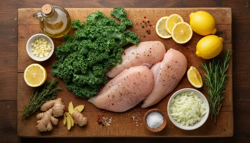 Lemon Chicken and Kale Soup 1