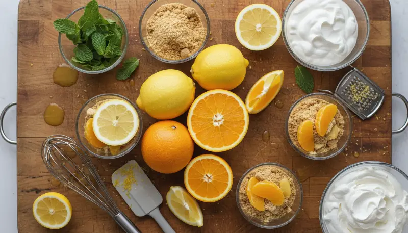 Light Zesty Lemon Orange Mousse Parfaits No Bake Dessert 1 1