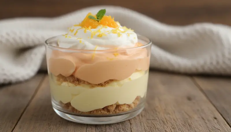 Light Zesty Lemon Orange Mousse Parfaits No Bake Dessert 1