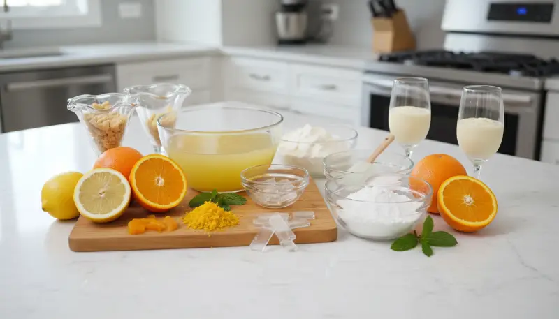 Light Zesty Lemon Orange Mousse Parfaits No Bake Dessert 2