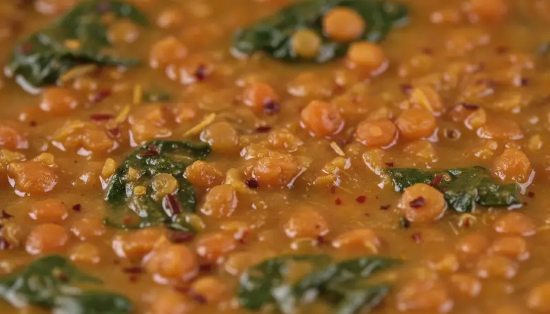 Vegan Red Lentil and Spinach Stew 2