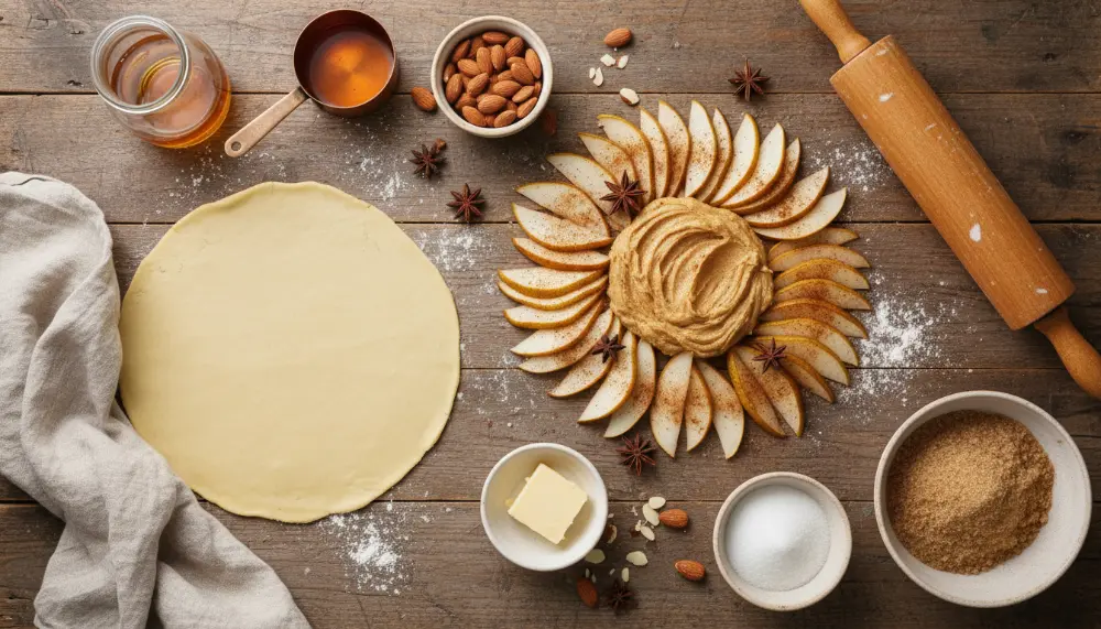 recipe Spiced Pear Almond Tart 1