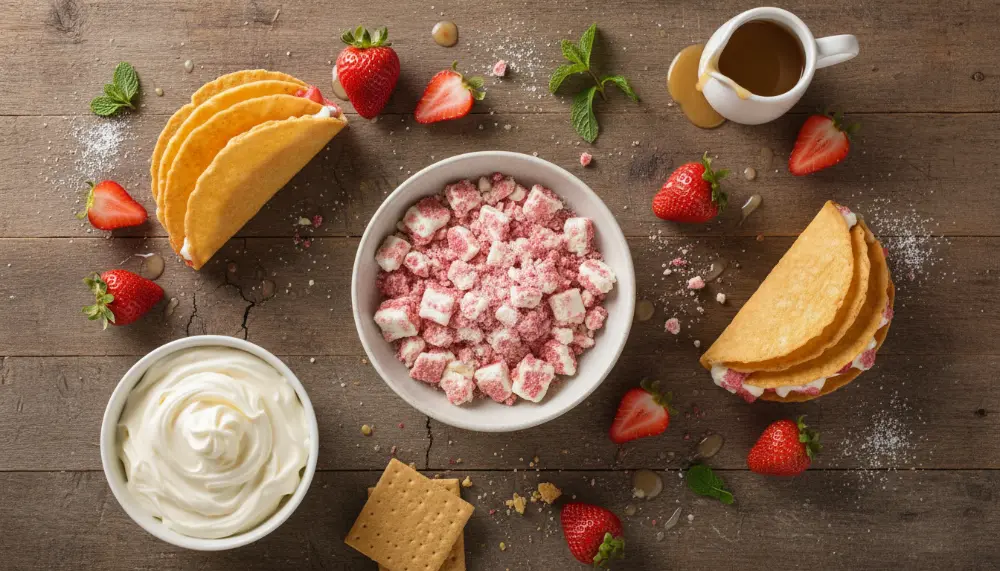 recipe Strawberry Crunch Cheesecake Tacos 1