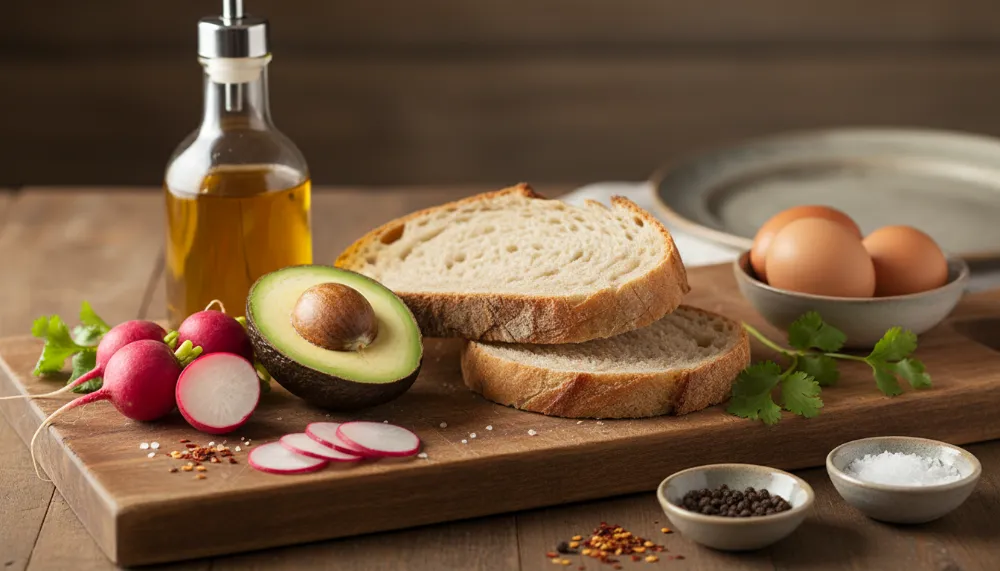 Avocado Toast with Poached Egg and Radish 1