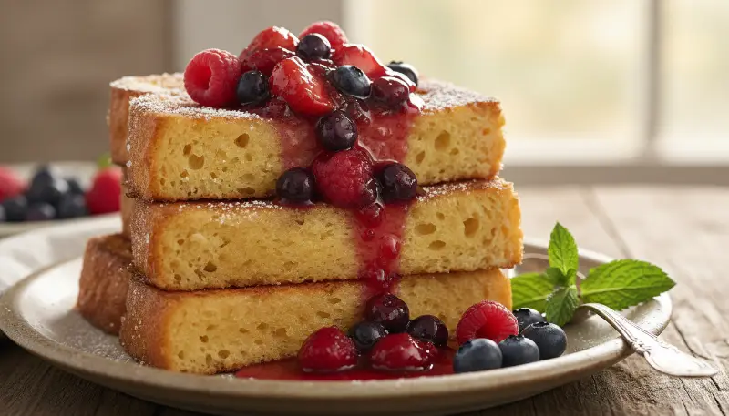 Challah French Toast with Berry Compote 0