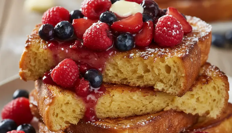 Challah French Toast with Berry Compote 2