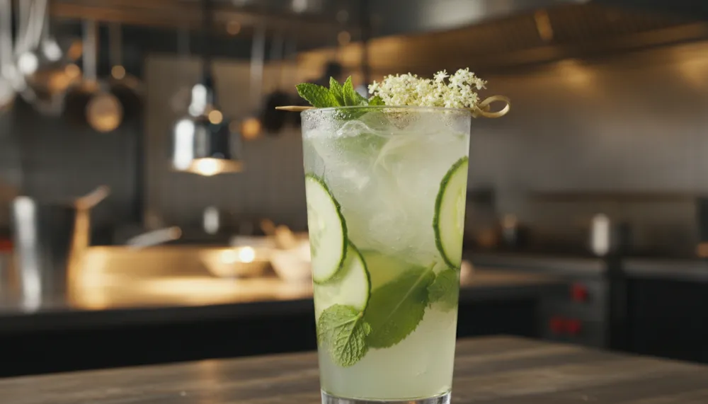 Cucumber Mint Elderflower Mocktail 0
