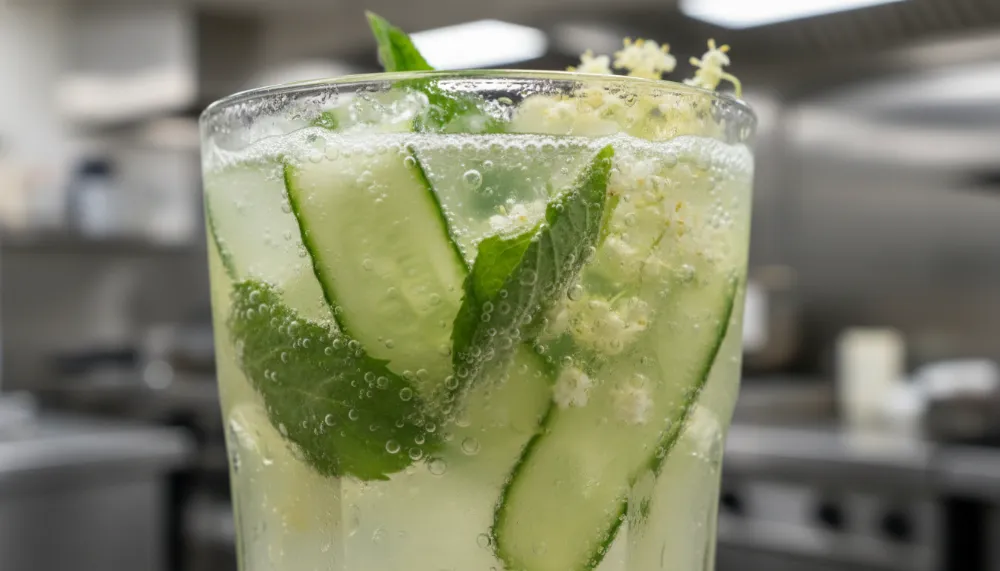 Cucumber Mint Elderflower Mocktail 2