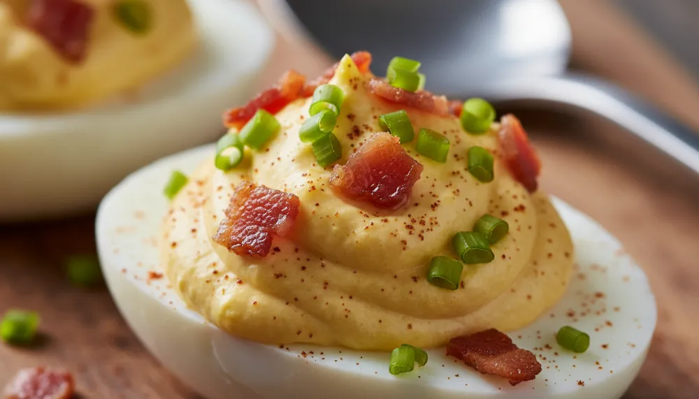 Deviled Eggs with Bacon and Chives 2
