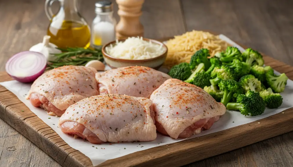 Savory Chicken Thighs with Cheesy Broccoli Orzo Skillet: The Ultimate One-Pan Comfort Meal 2 Savory Chicken Thighs with Cheesy Broccoli Orzo Skillet 1