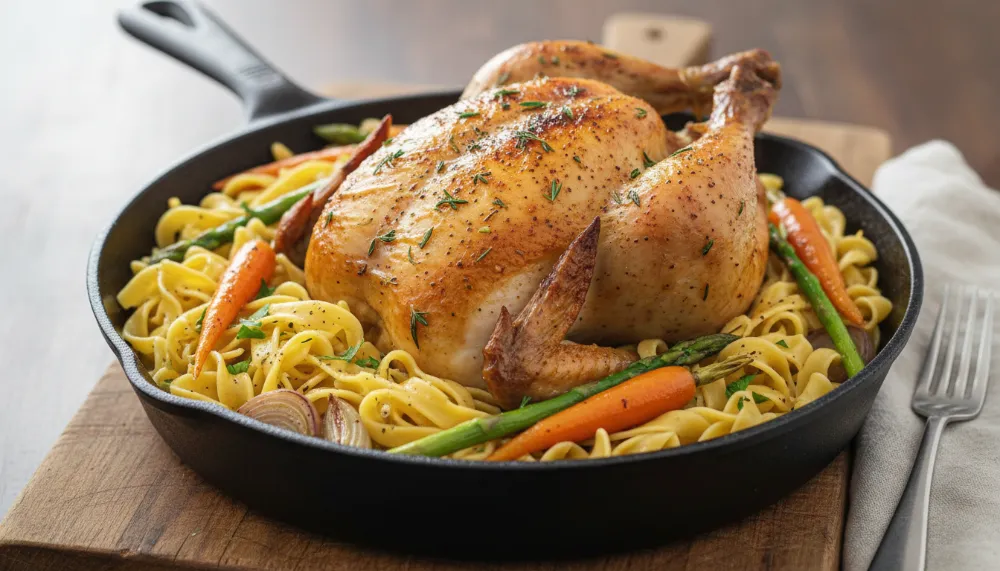 Home 4 Savory One Pan Chicken with Buttered Noodles 0