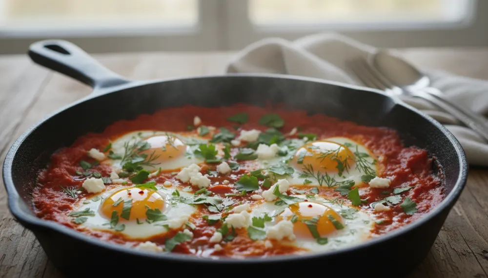 Shakshuka with Feta and Fresh Herbs 0