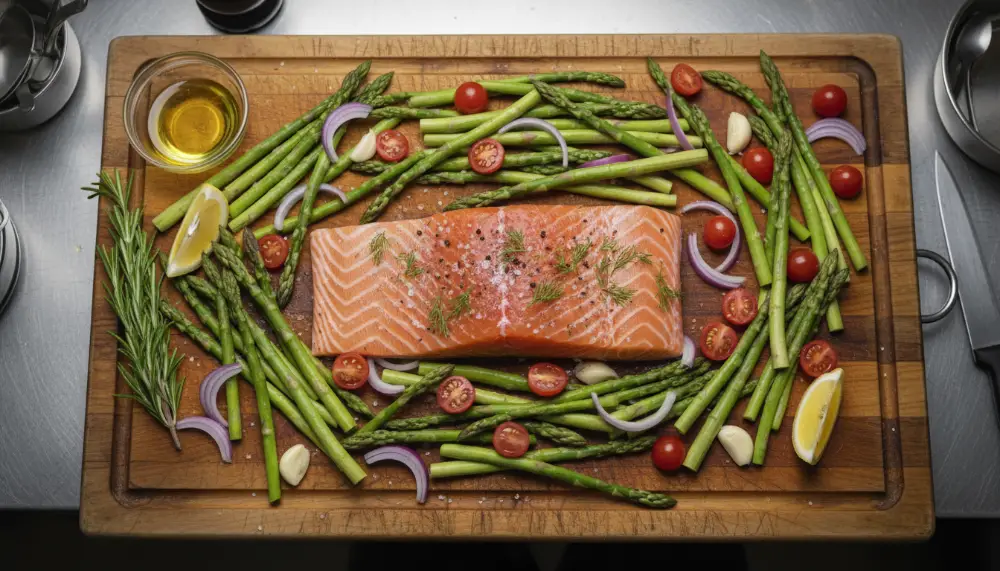 Sheet Pan Salmon and Asparagus 1
