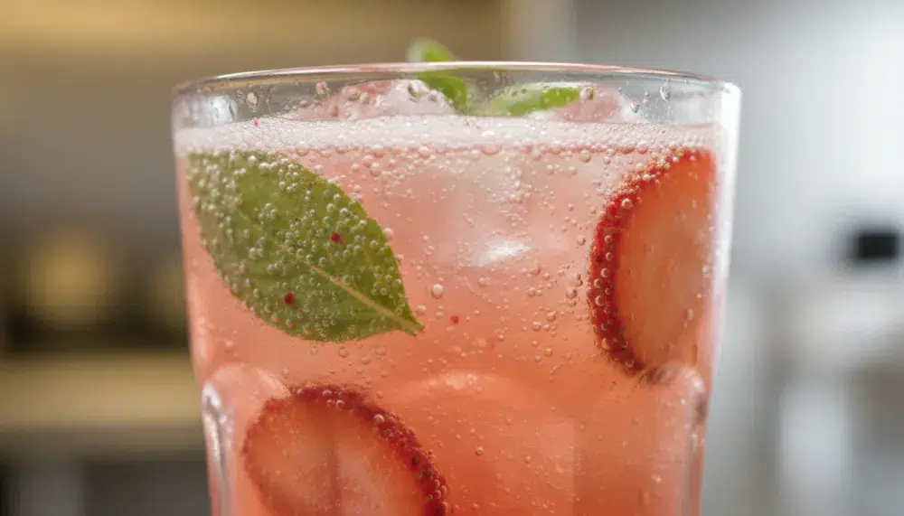 Sparkling Strawberry Basil Lemonade 2