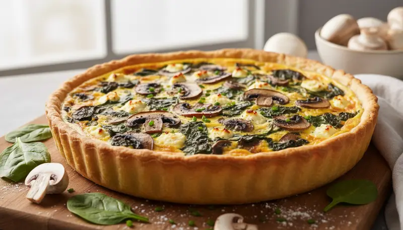 Spinach and Mushroom Quiche 0